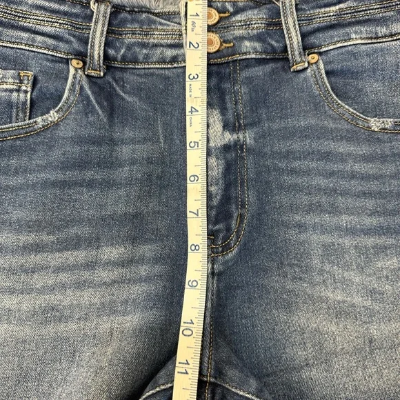 Maurices Blue High-Waisted Jean Shorts with Frayed Hem - Picture 5 of 6